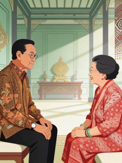 Ilustrasi Sri Sultan HB X dan Megawati Soekarno Putri (Dok. Catrawarta)